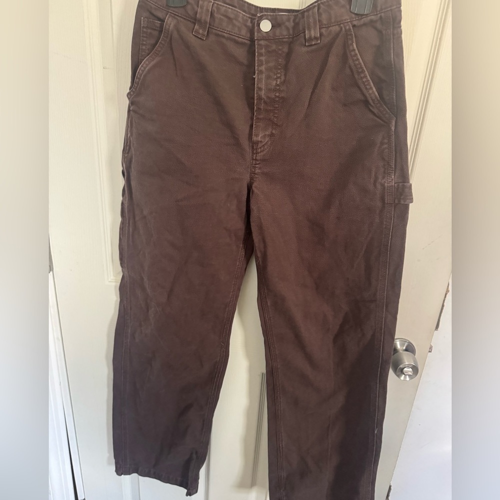 Aritzia TNA Women’s Greenwich Carpenter Pants Workwear Brown Size 6 - Picture 2 of 15